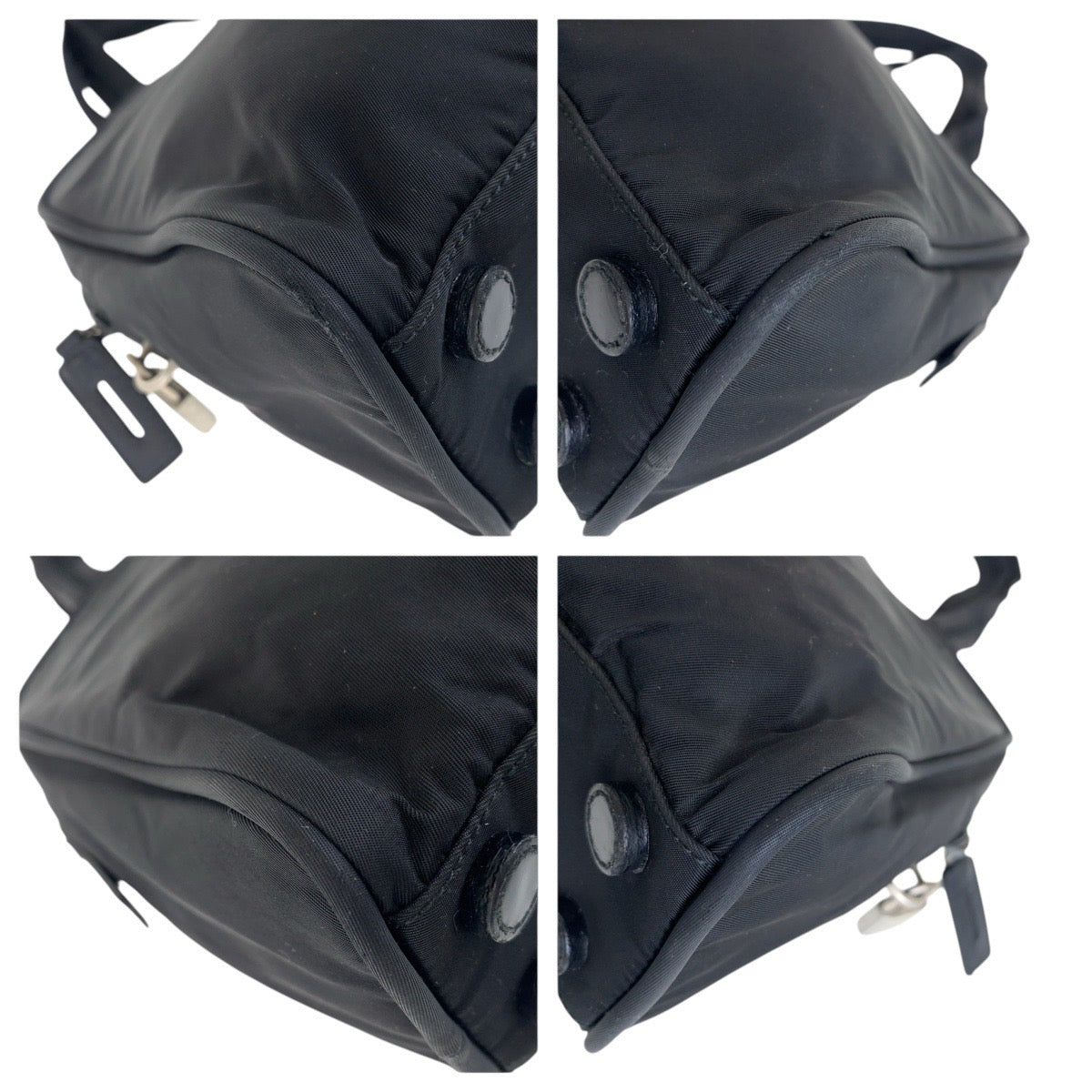 PRADA Tote Bag Nylon Black SilverMetal Test Triangle With logo