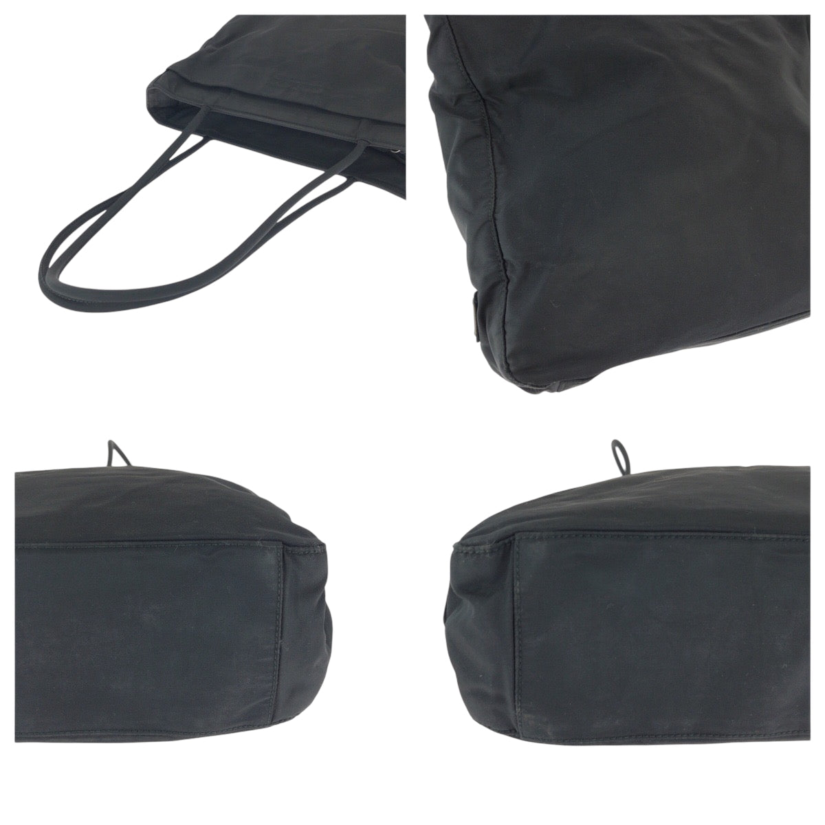 PRADA Tote Bag Nylon Black SilverMetal Test