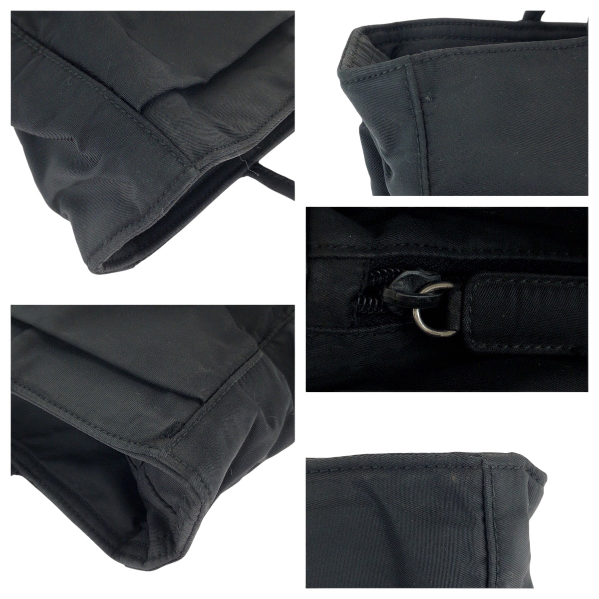 PRADA Tote Bag Nylon Black SilverMetal Test