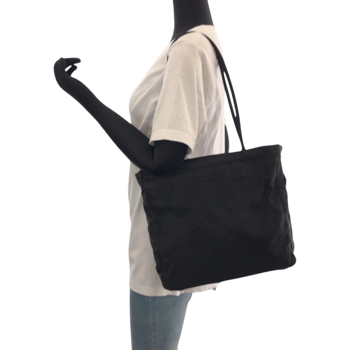 PRADA Tote Bag Nylon Black SilverMetal Test
