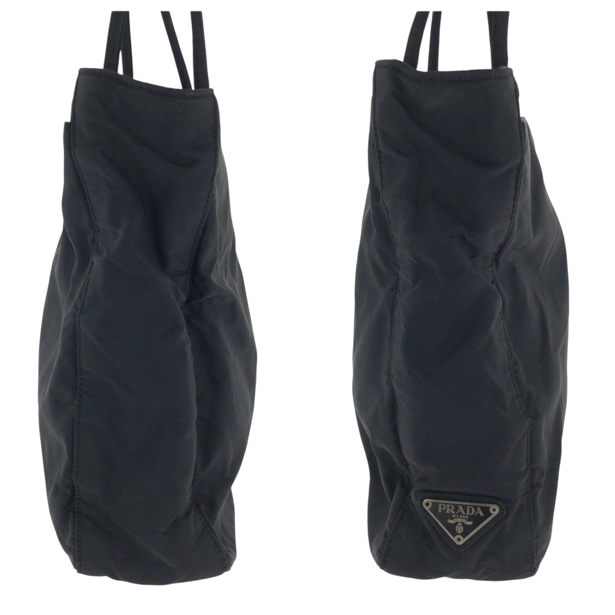 PRADA Tote Bag Nylon Black SilverMetal Test