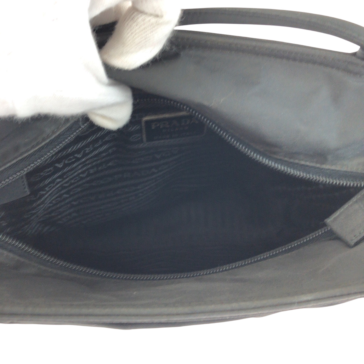 PRADA Tote Bag Nylon Black SilverMetal Test