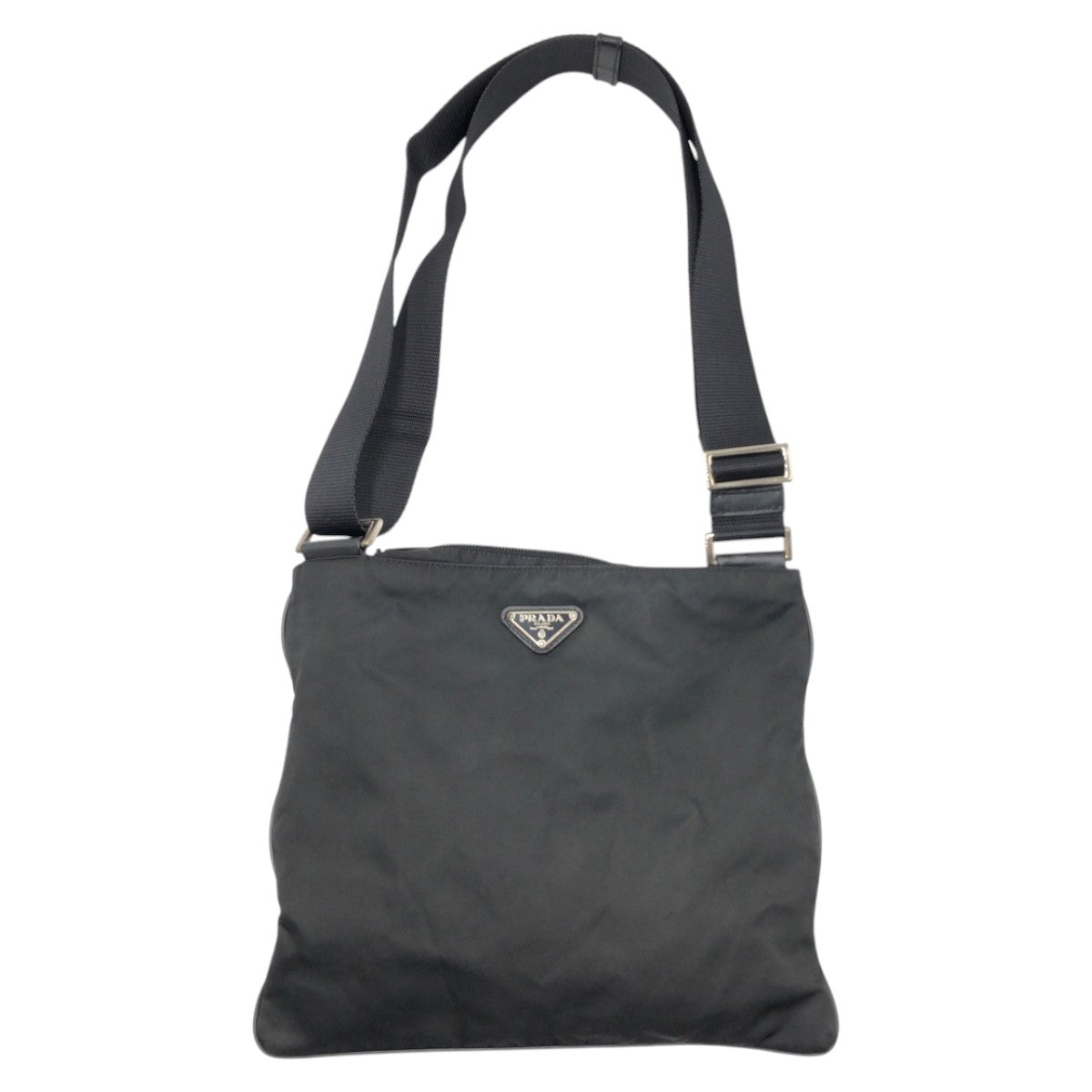 PRADA Shoulder Bag Nylon Black black Test Triangular logo