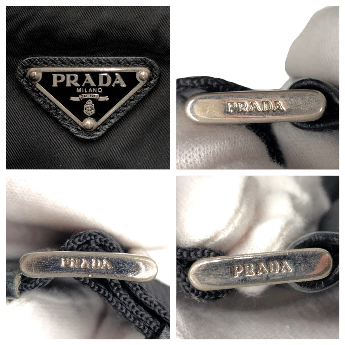 PRADA Shoulder Bag Nylon Black black Test Triangular logo
