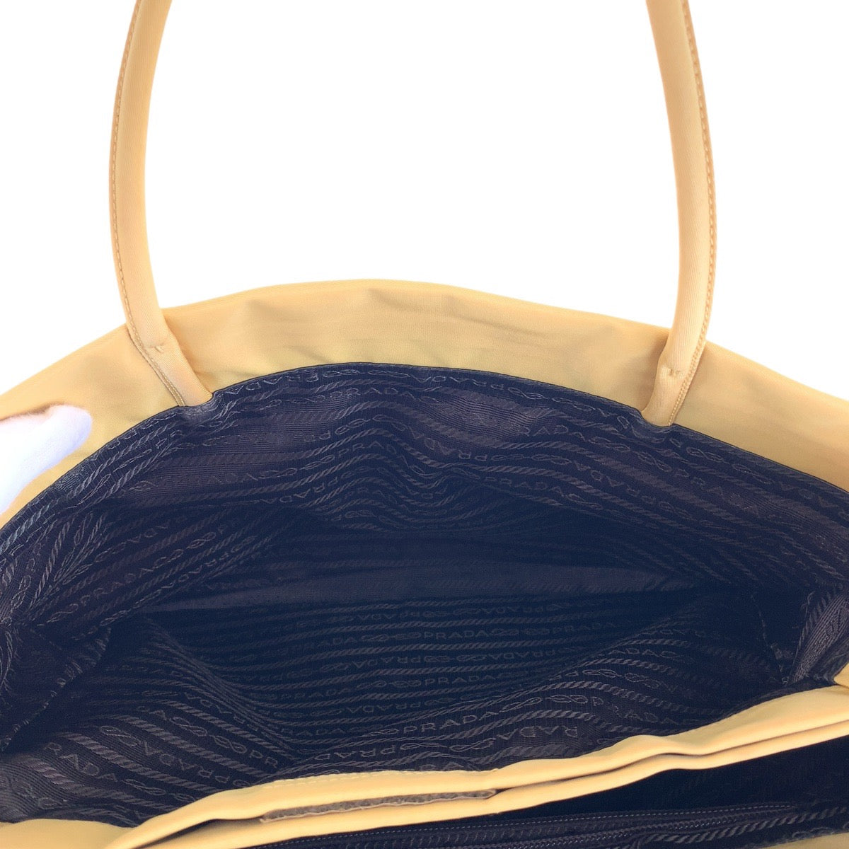 PRADA Tote Bag Nylon Yellow SilverMetal Test Triangle With logo