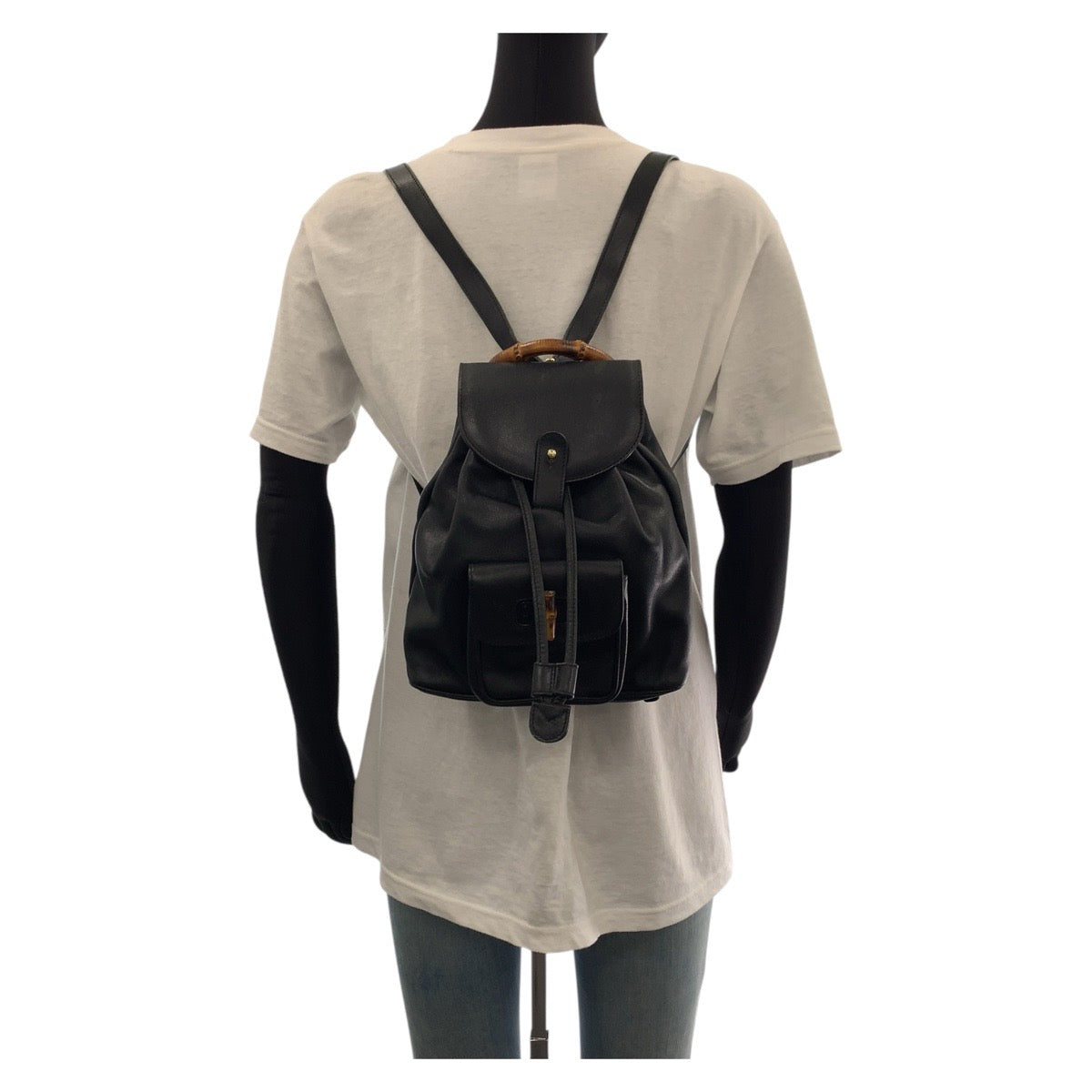 GUCCI Backpack 003 3444 0030 leather black Bamboo