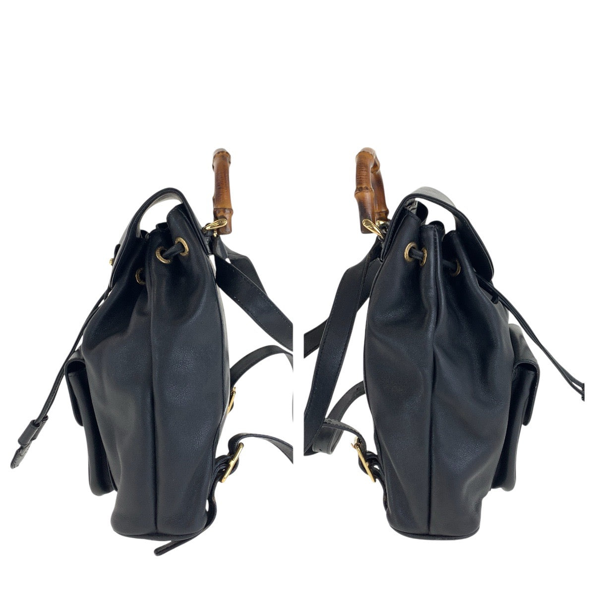 GUCCI Backpack 003 3444 0030 leather black Bamboo