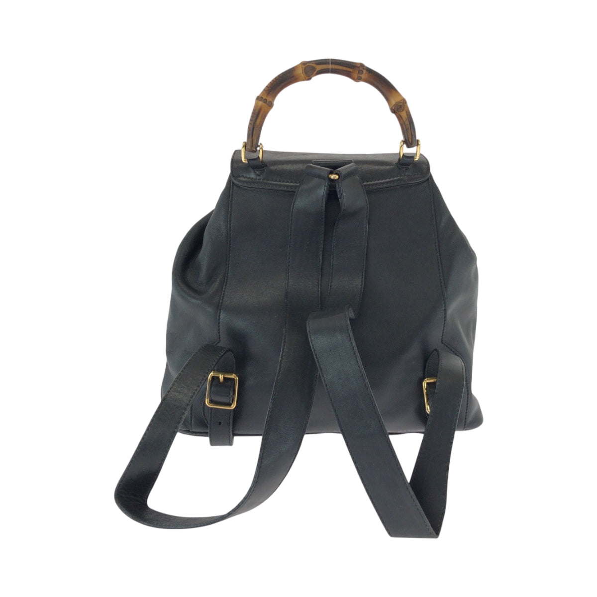 GUCCI Backpack 003 2058 0016 leather Black Brown Bamboo Old Gucci
