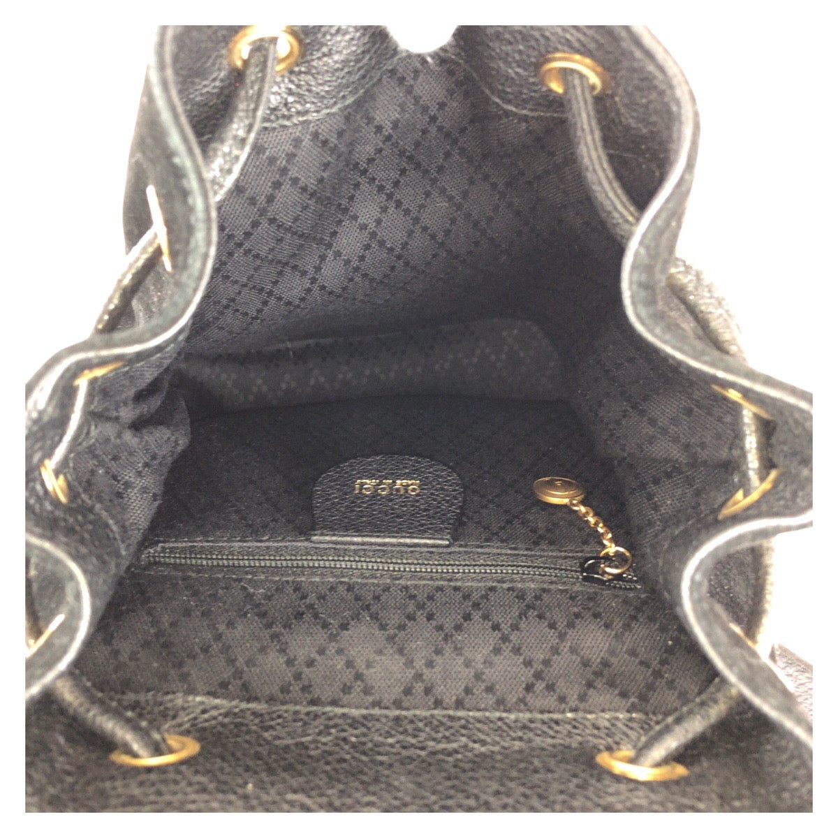 GUCCI Backpack 003 1705 Suede Black GoldMetal Bamboo