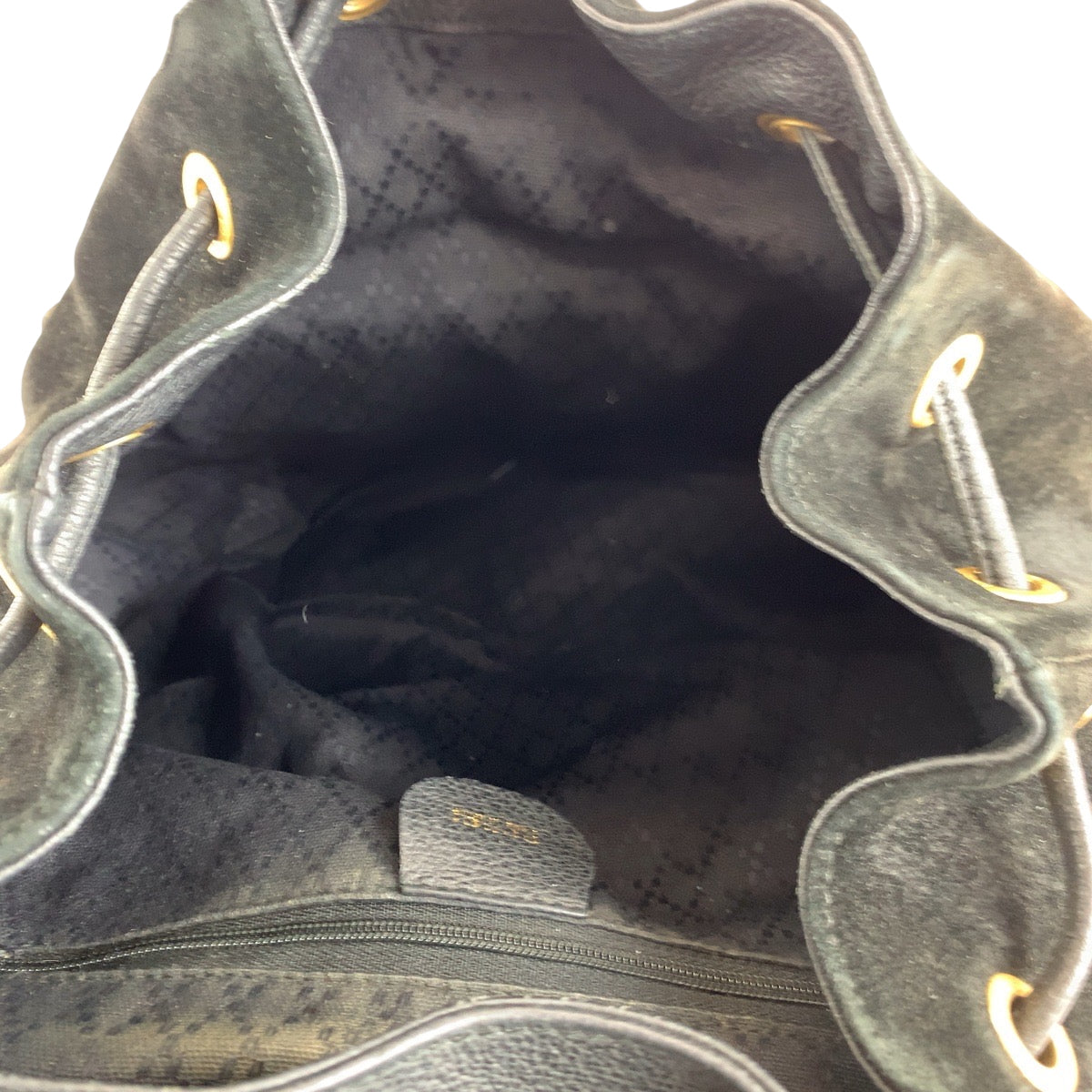 GUCCI Backpack 003 58 0016 Suede black brown Bamboo Old Gucci