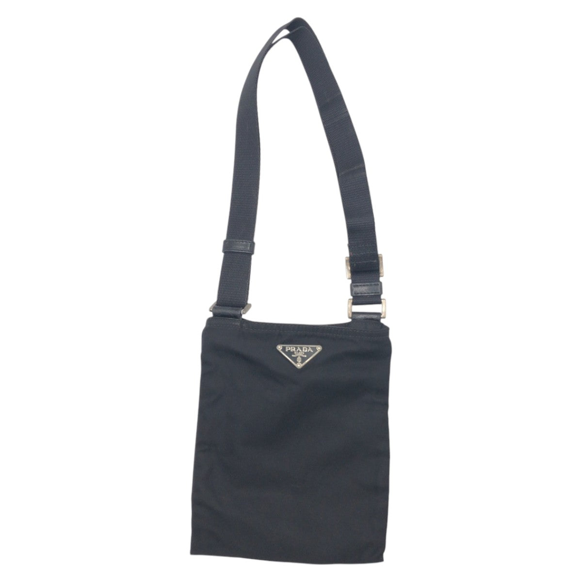 PRADA Shoulder Bag Nylon Black black Test Triangular logo