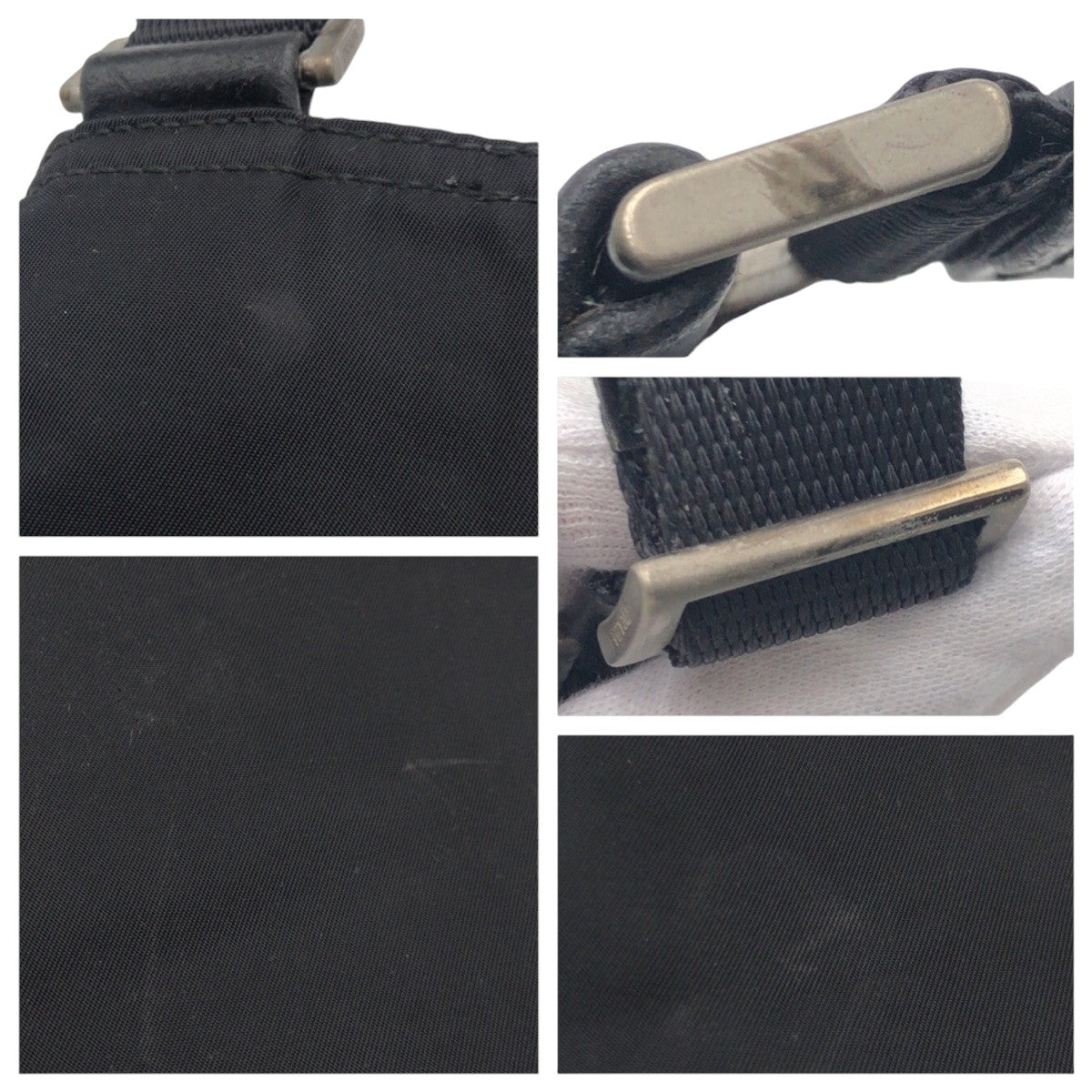 PRADA Shoulder Bag Nylon Black black Test Triangular logo