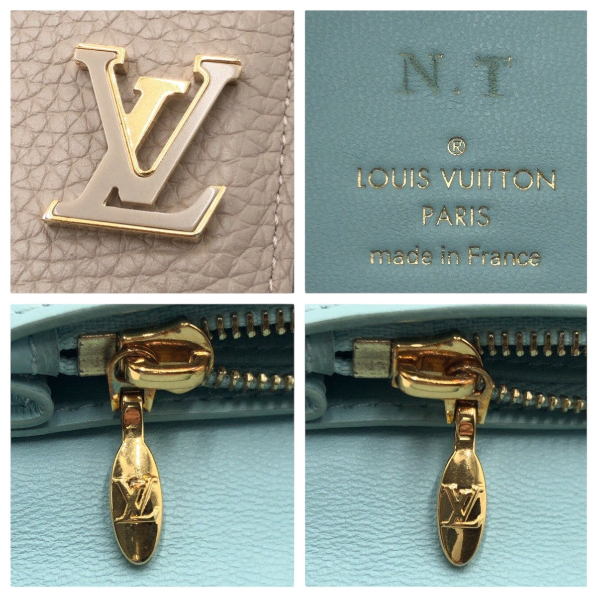 LOUIS VUITTON Long Wallet Purse M81367 leather beige galle LV Vertical
