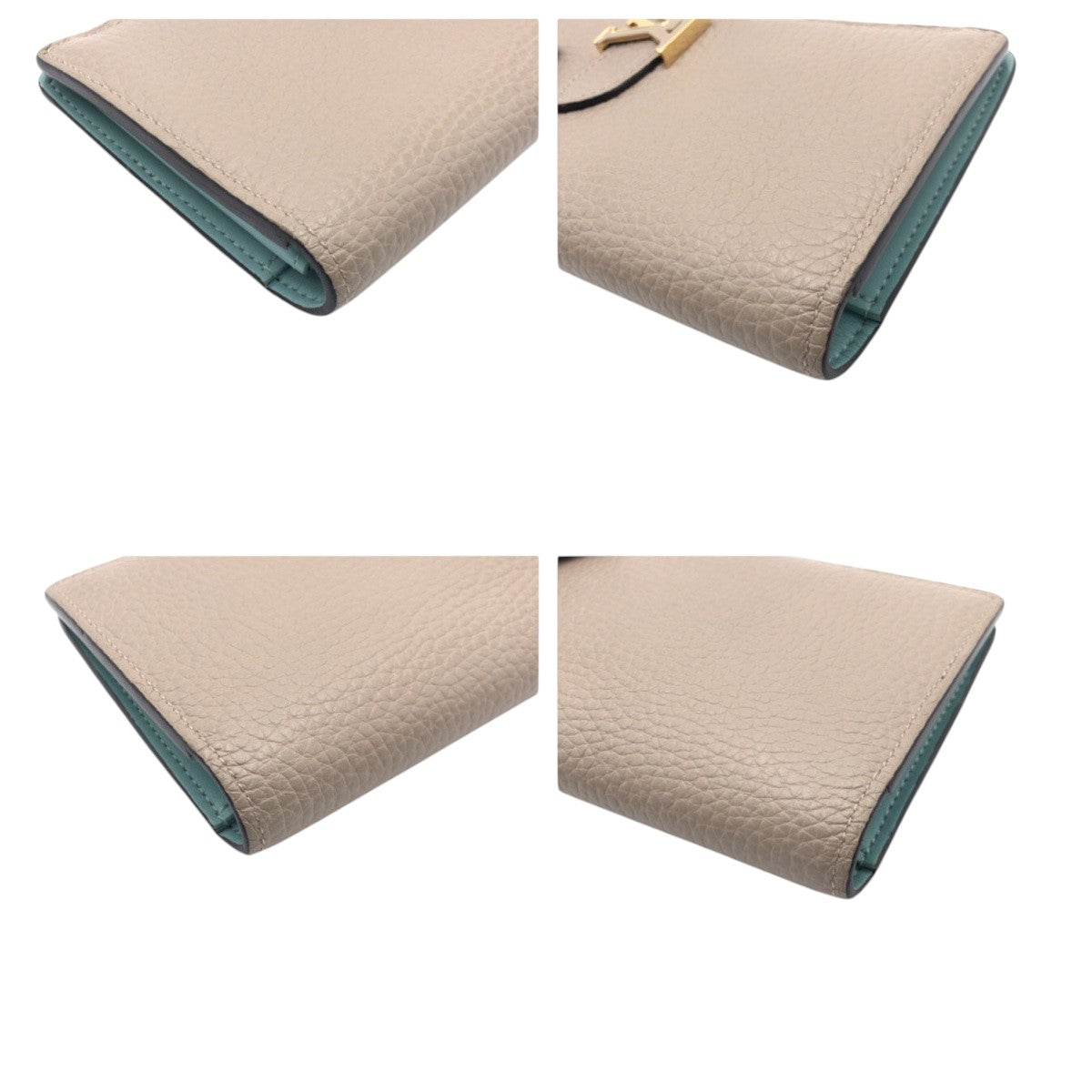 LOUIS VUITTON Long Wallet Purse M81367 leather beige galle LV Vertical