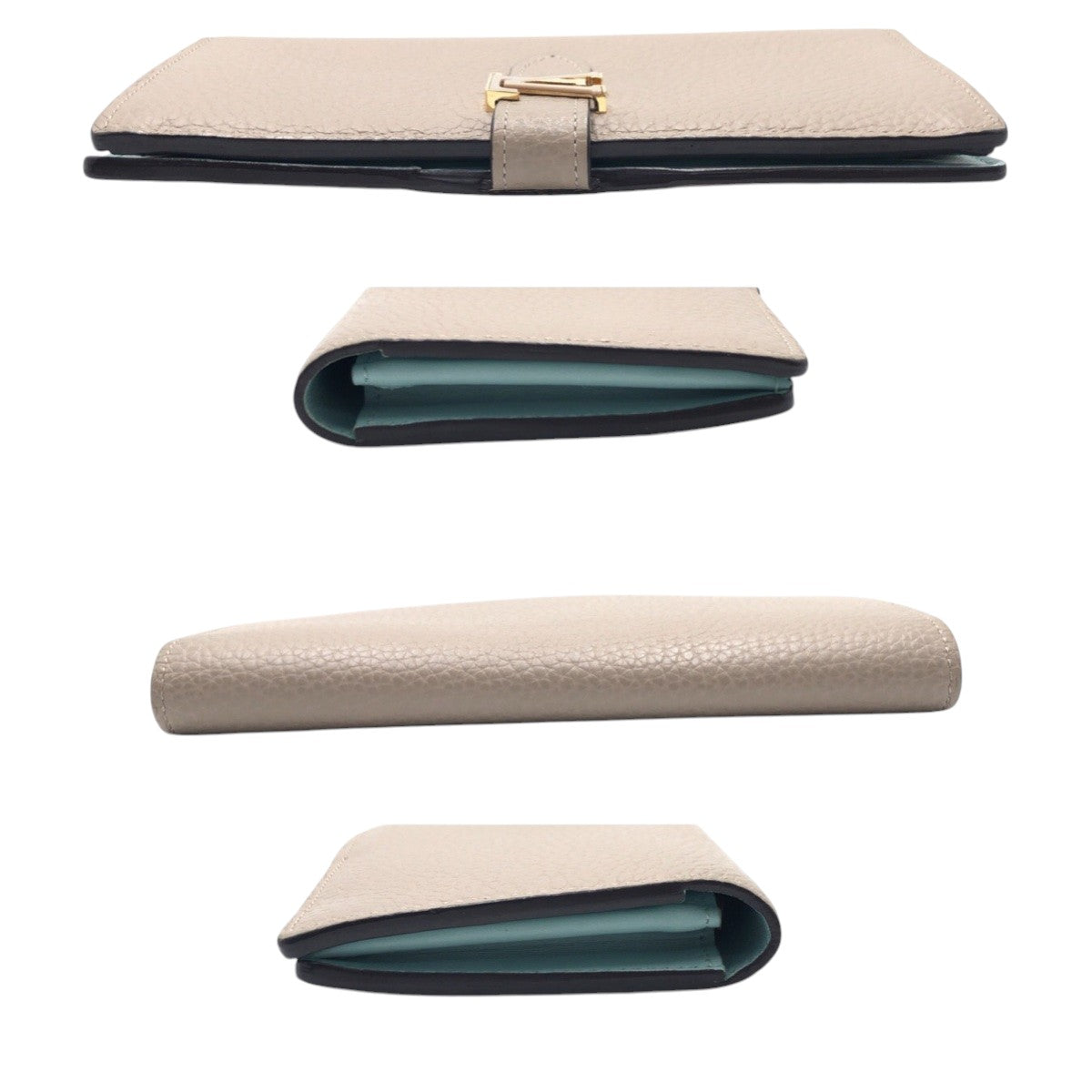 LOUIS VUITTON Long Wallet Purse M81367 leather beige galle LV Vertical