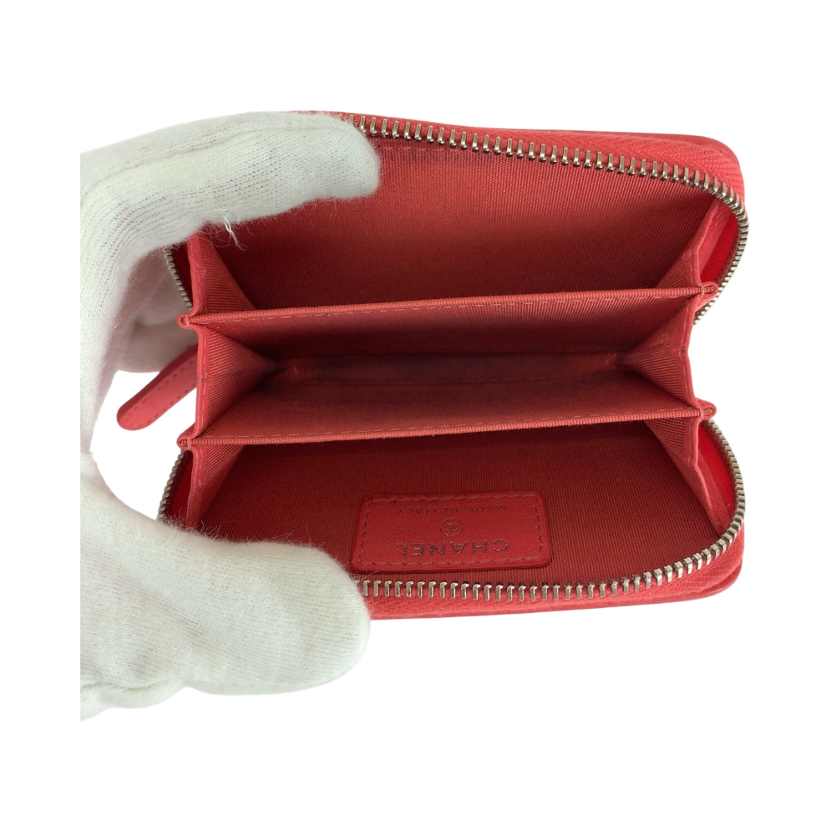 CHANEL Coin case lambskin Red Matrasse COCO Mark