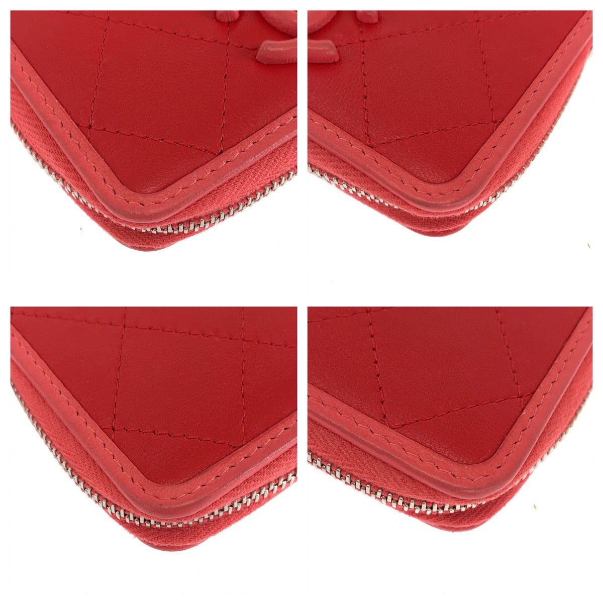 CHANEL Coin case lambskin Red Matrasse COCO Mark