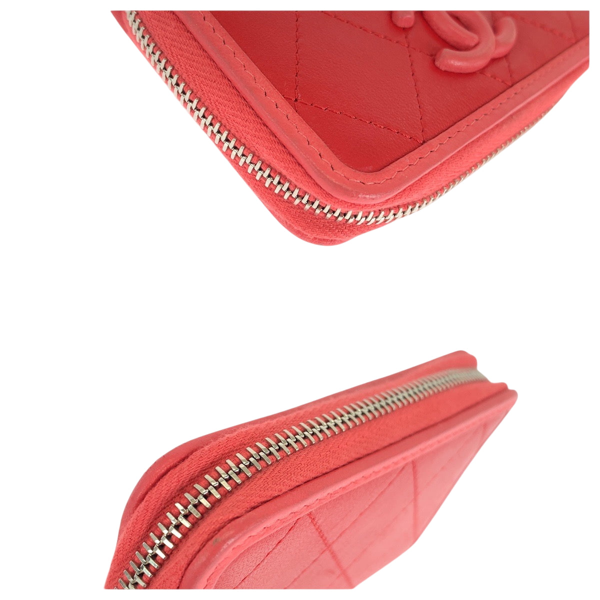 CHANEL Coin case lambskin Red Matrasse COCO Mark