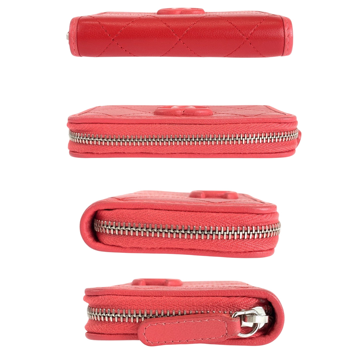 CHANEL Coin case lambskin Red Matrasse COCO Mark