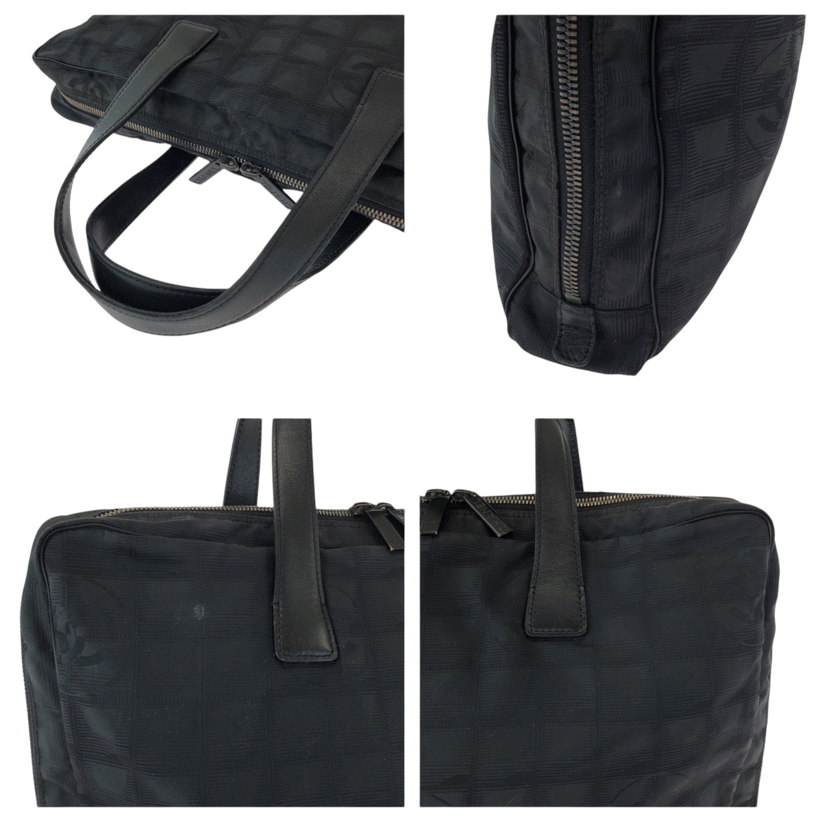 CHANEL Business bag A15974 Nylon Black SilverMetal New travel line COCO Mark