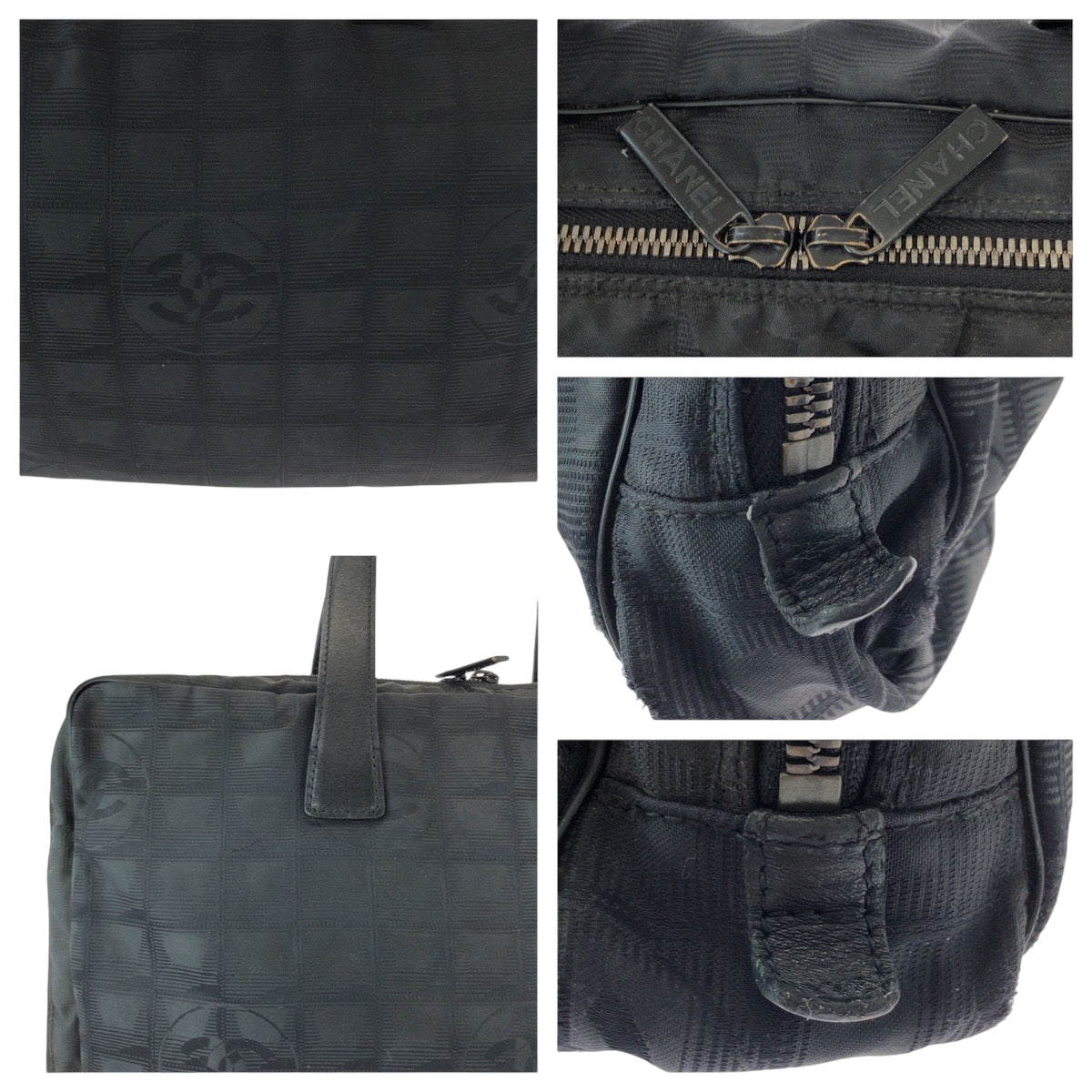 CHANEL Business bag A15974 Nylon Black SilverMetal New travel line COCO Mark
