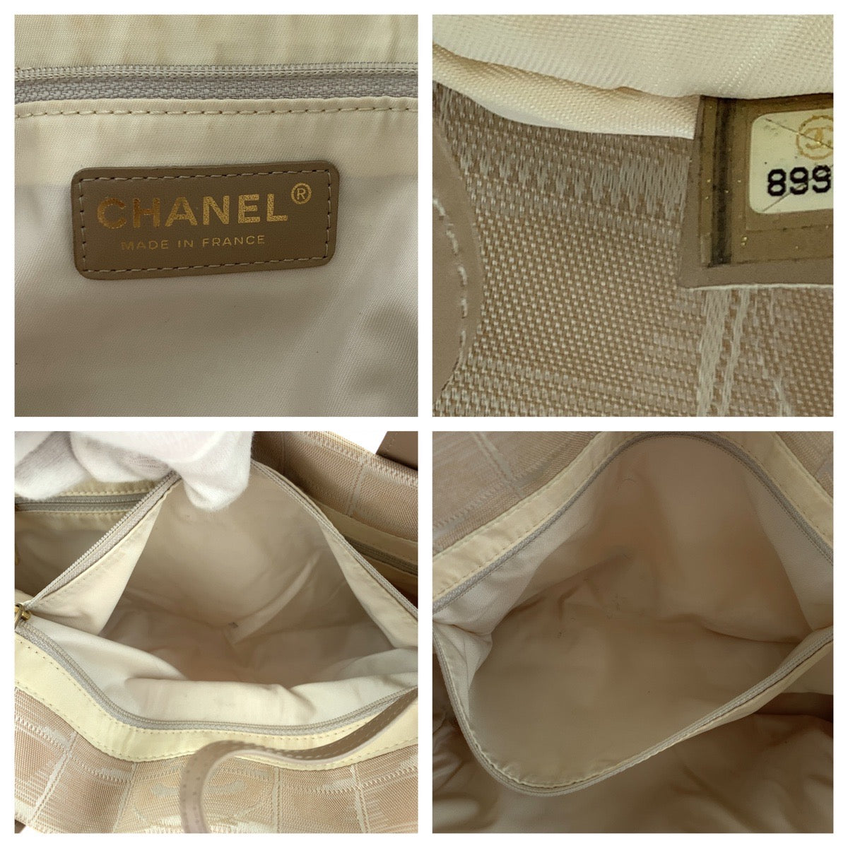 CHANEL Tote Bag canvas beige New travel line