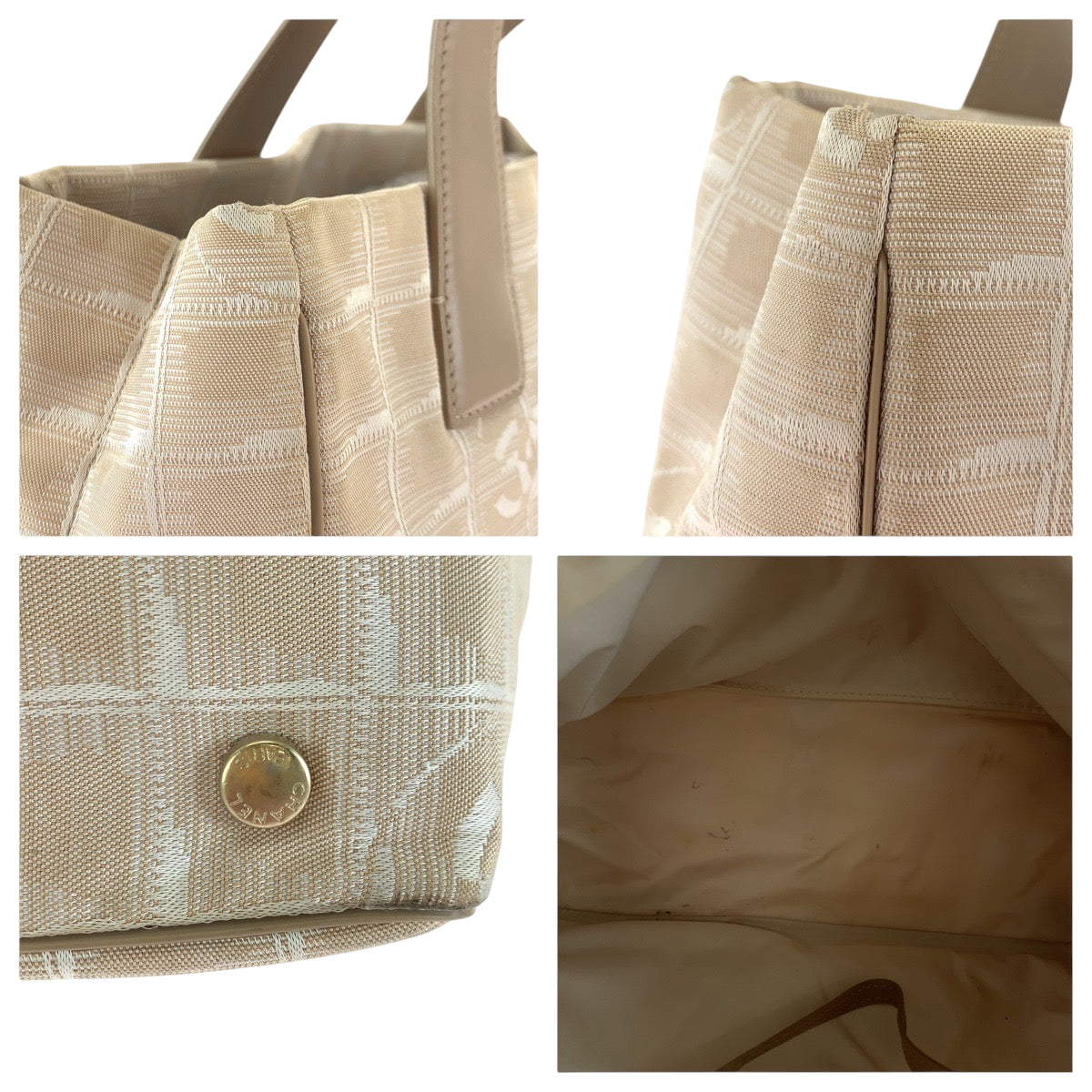 CHANEL Tote Bag canvas beige New travel line