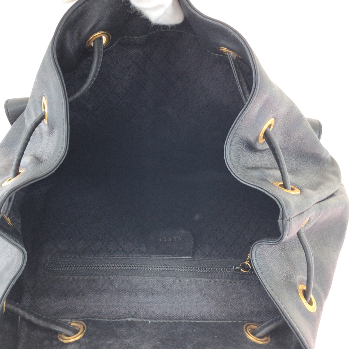 GUCCI Backpack 003 2058 0016 leather Black Brown Gold Metal Bamboo