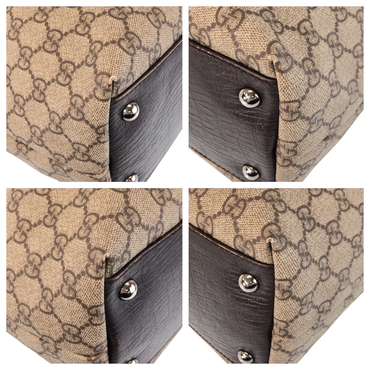 GUCCI Tote Bag 131220 GG Supreme Canvas Beige brown