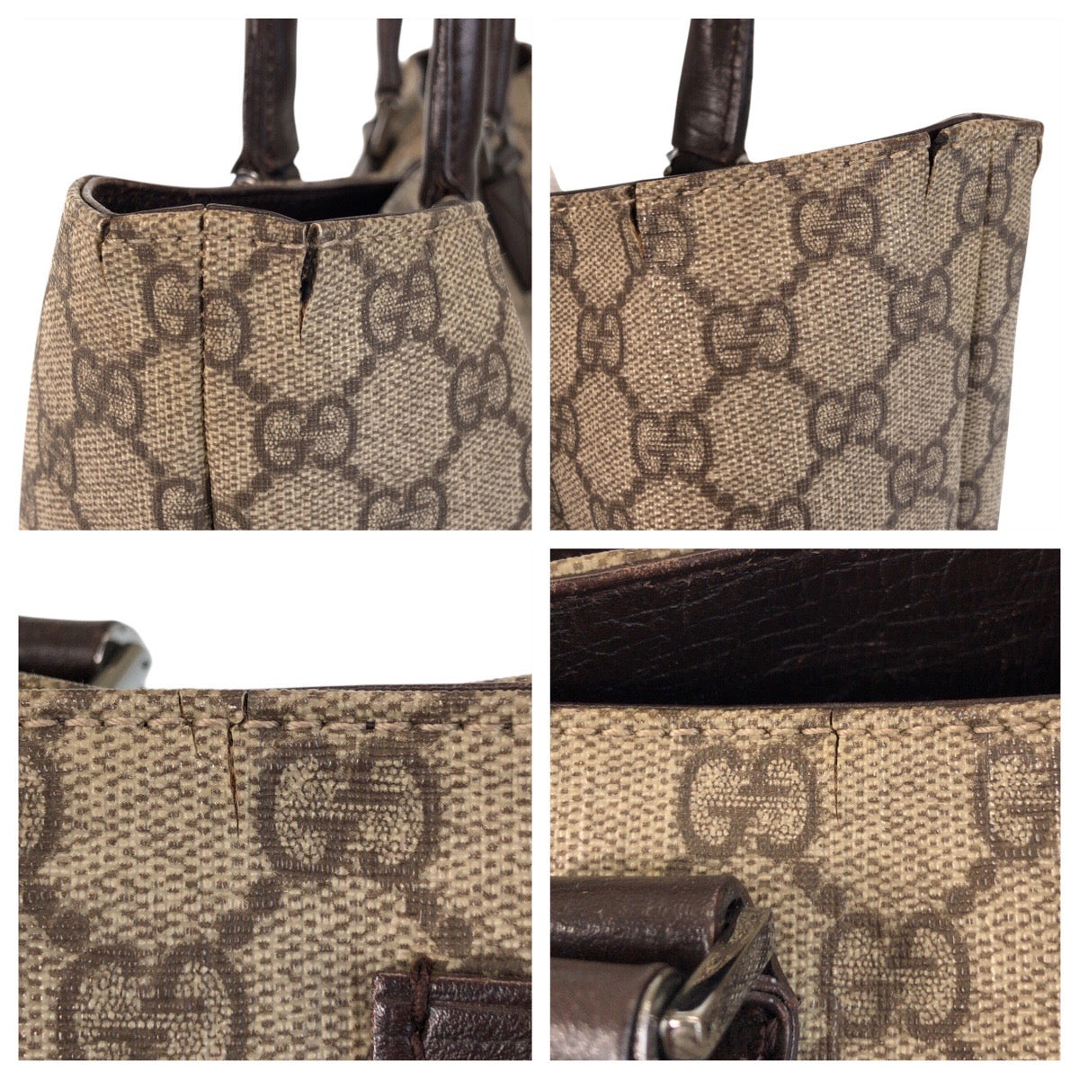 GUCCI Tote Bag 131220 GG Supreme Canvas Beige brown