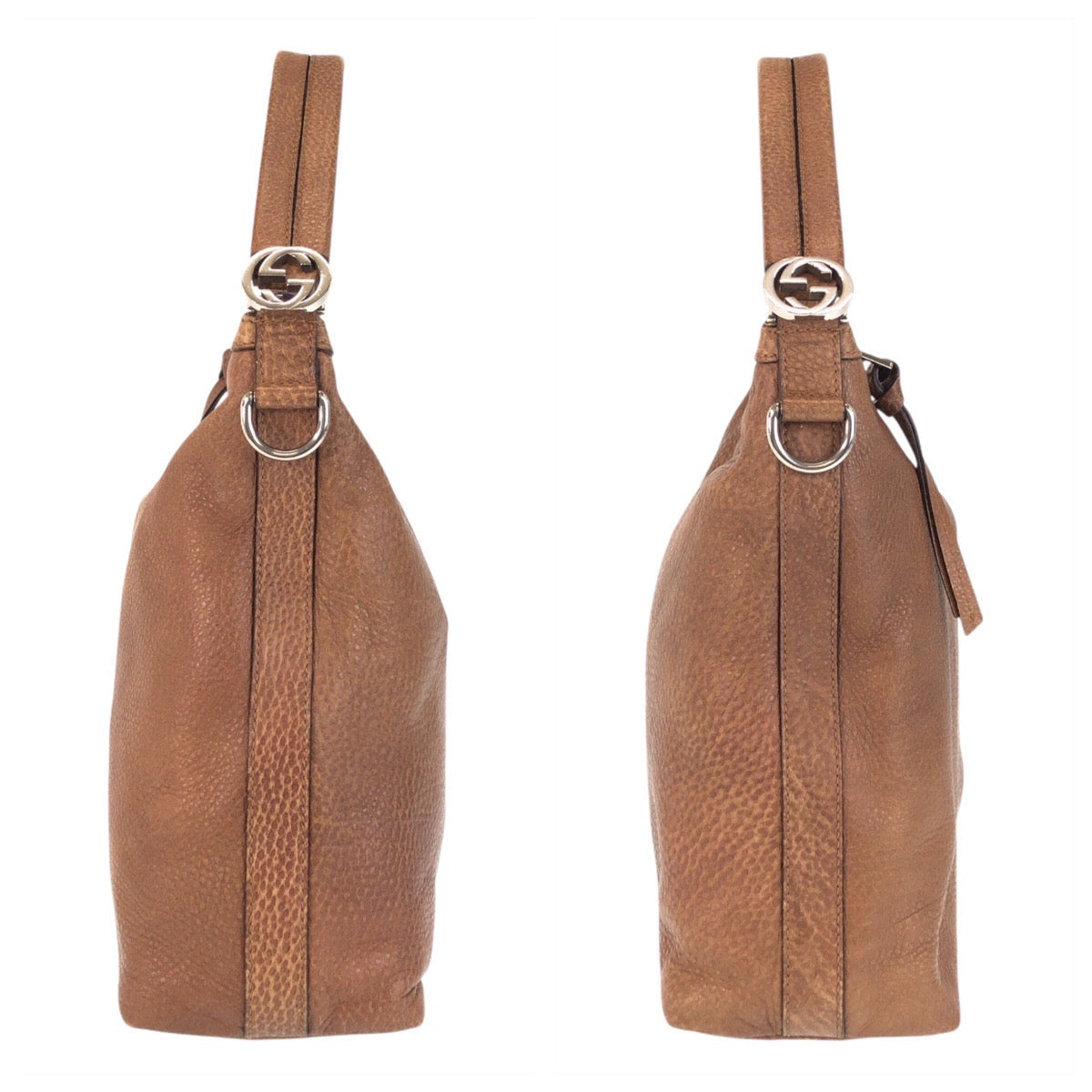 GUCCI Shoulder Bag 326514 leather Brown Interlocking Hobo