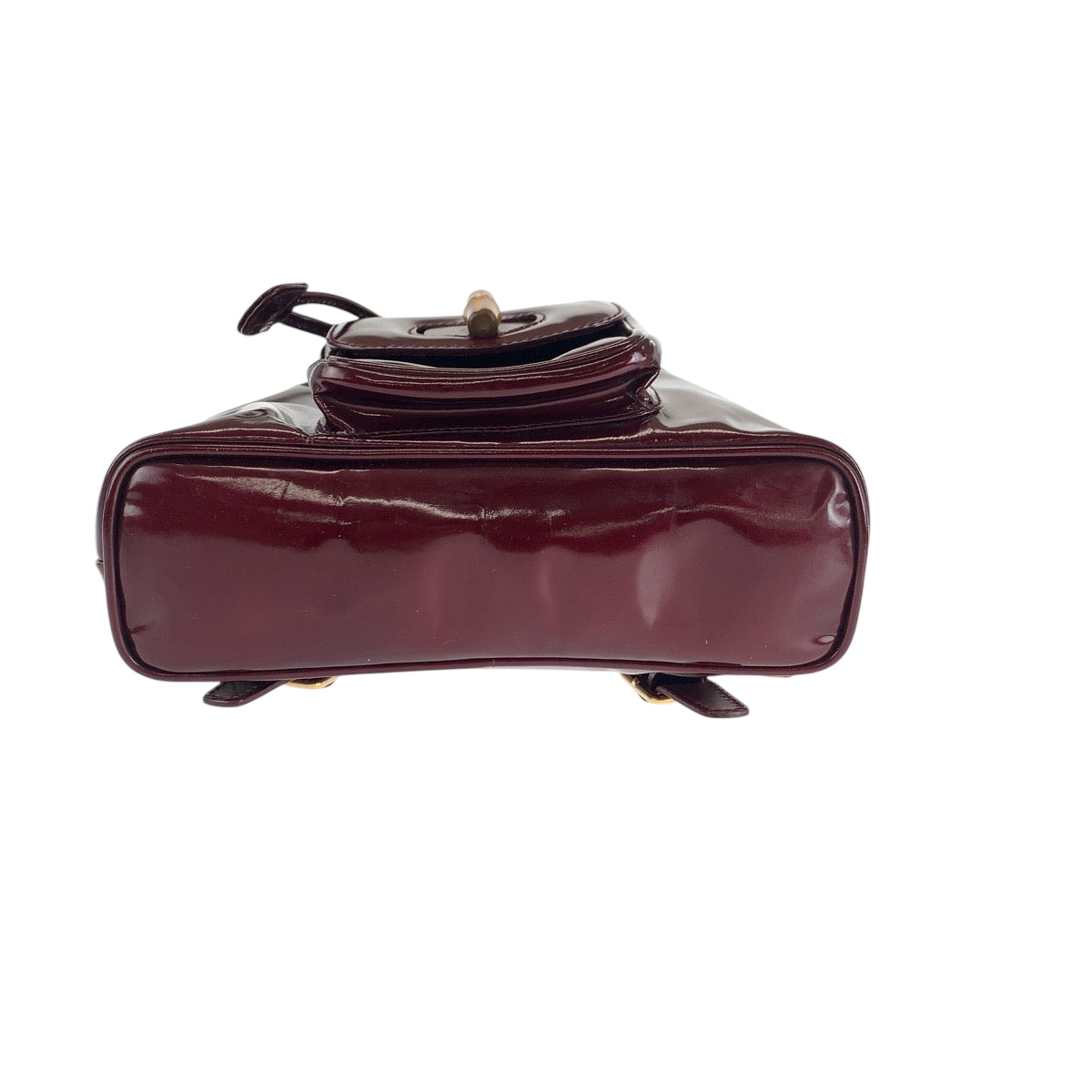 GUCCI Backpack 003 1998 0030 Patent leather wine red brown Bamboo