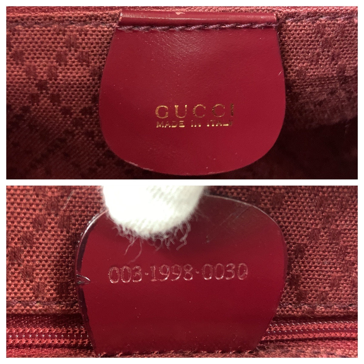 GUCCI Backpack 003 1998 0030 Patent leather wine red brown Bamboo