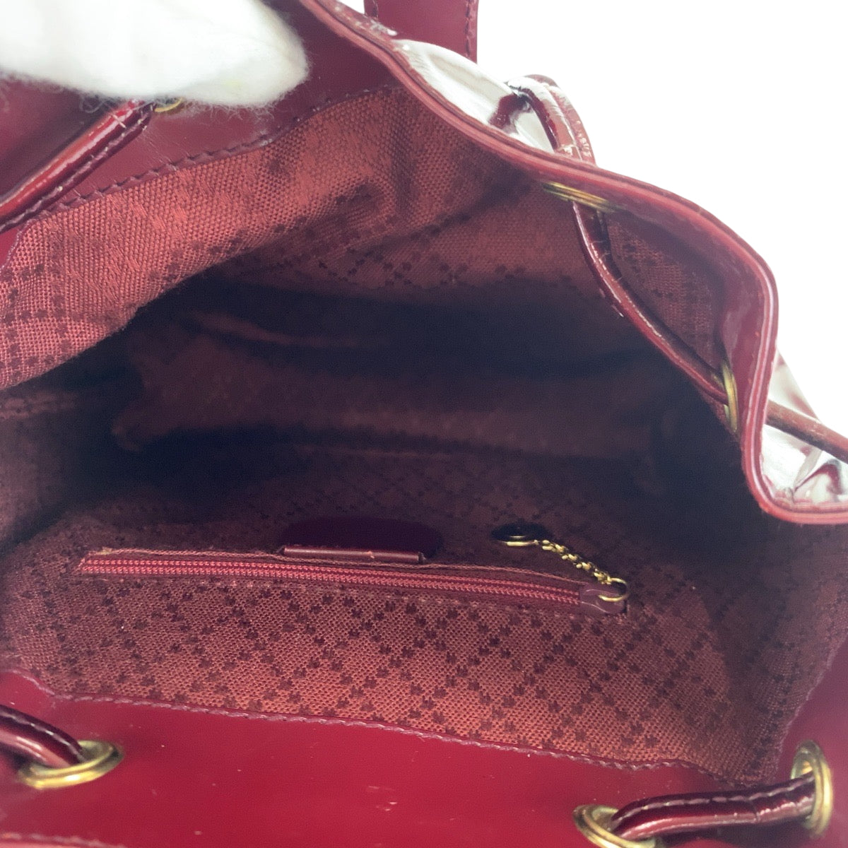 GUCCI Backpack 003 1998 0030 Patent leather wine red brown Bamboo
