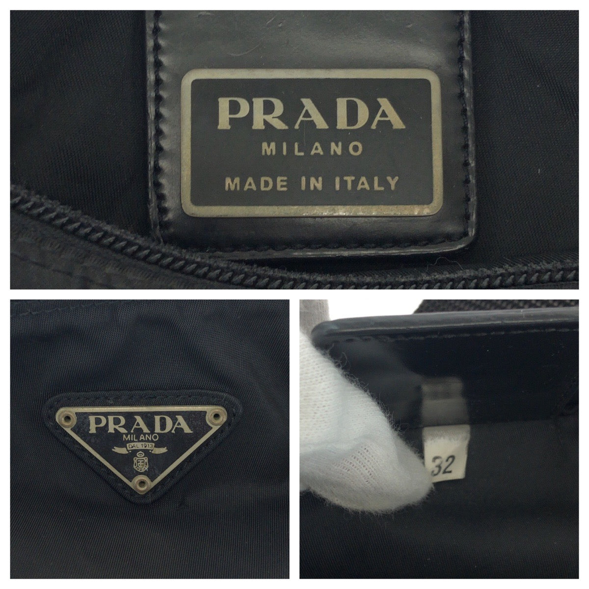 PRADA Shoulder Bag VA0053 Nylon Black SilverMetal Test Triangle With logo