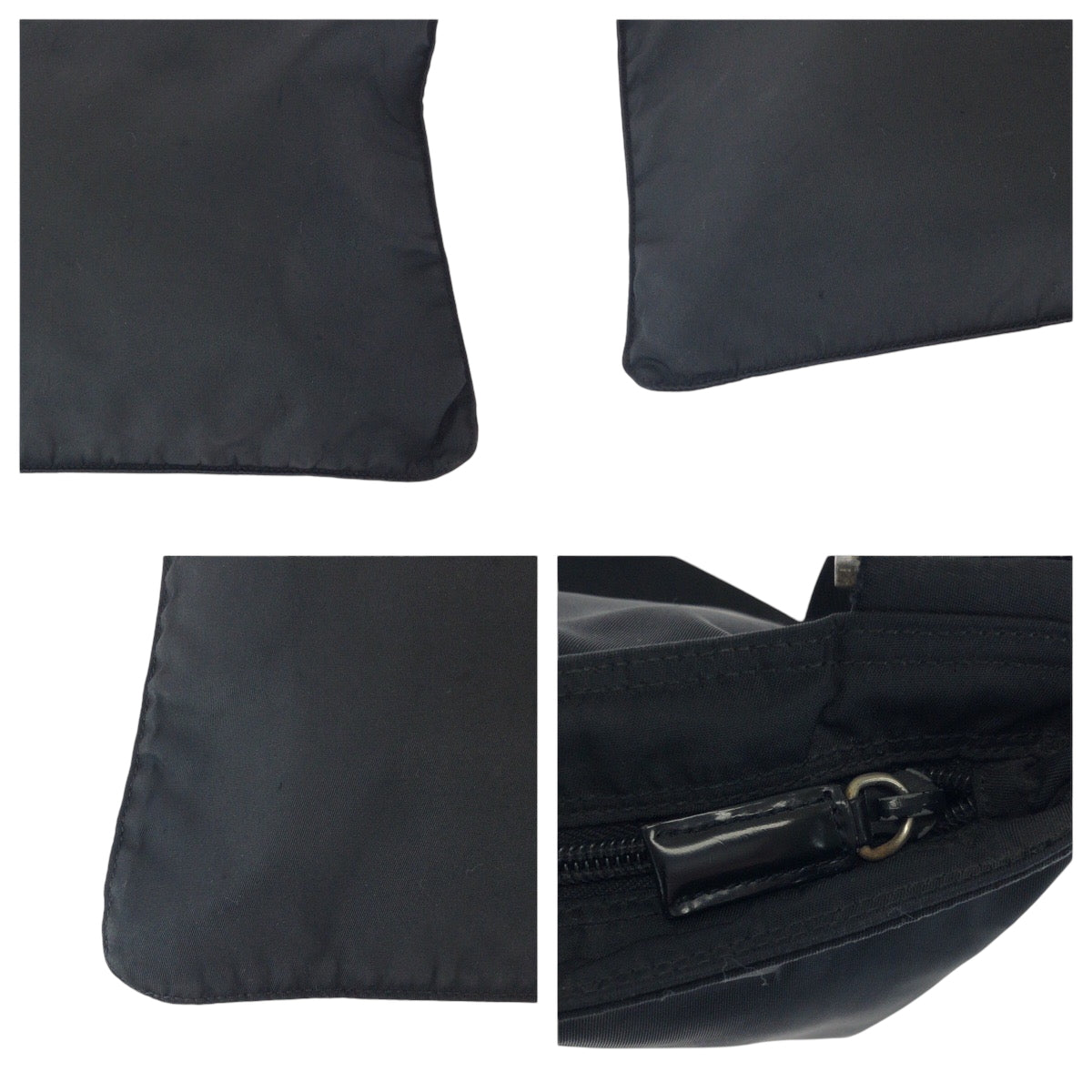 PRADA Shoulder Bag VA0053 Nylon Black SilverMetal Test Triangle With logo