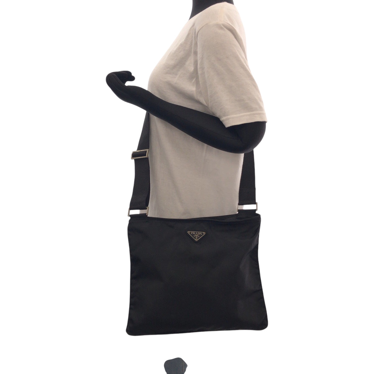 PRADA Shoulder Bag VA0053 Nylon Black SilverMetal Test Triangle With logo