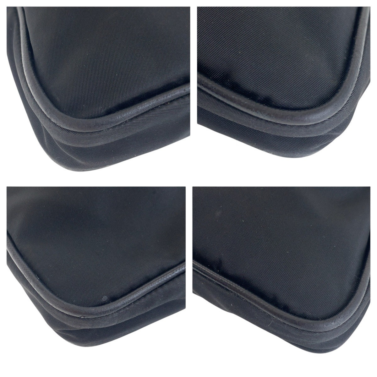 PRADA Shoulder Bag Nylon black Test Triangle With logo