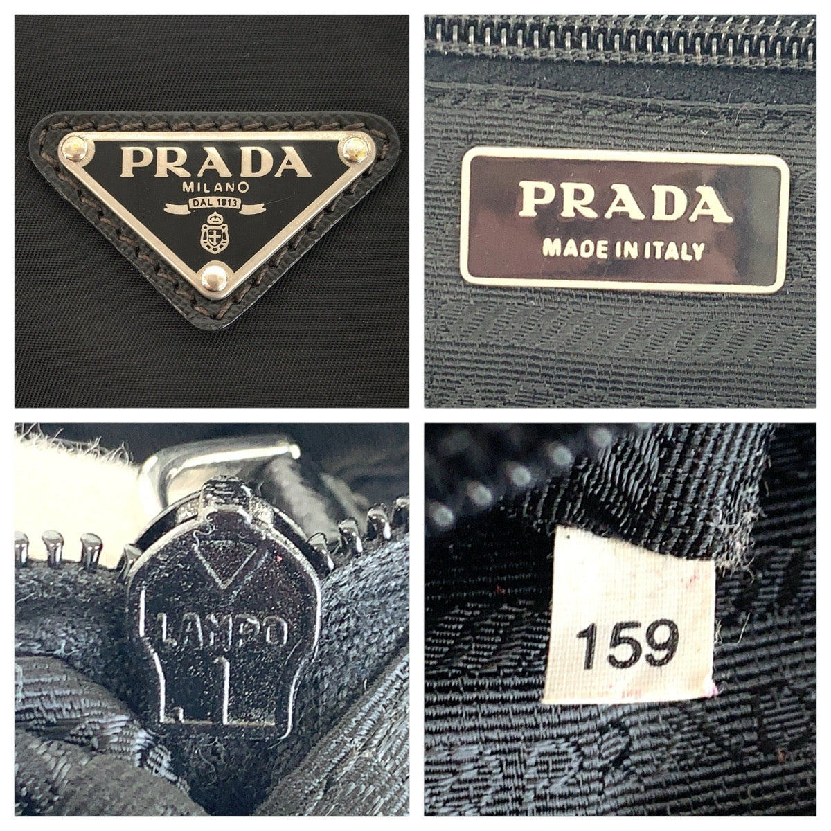 PRADA Shoulder Bag Nylon black Test Triangle With logo