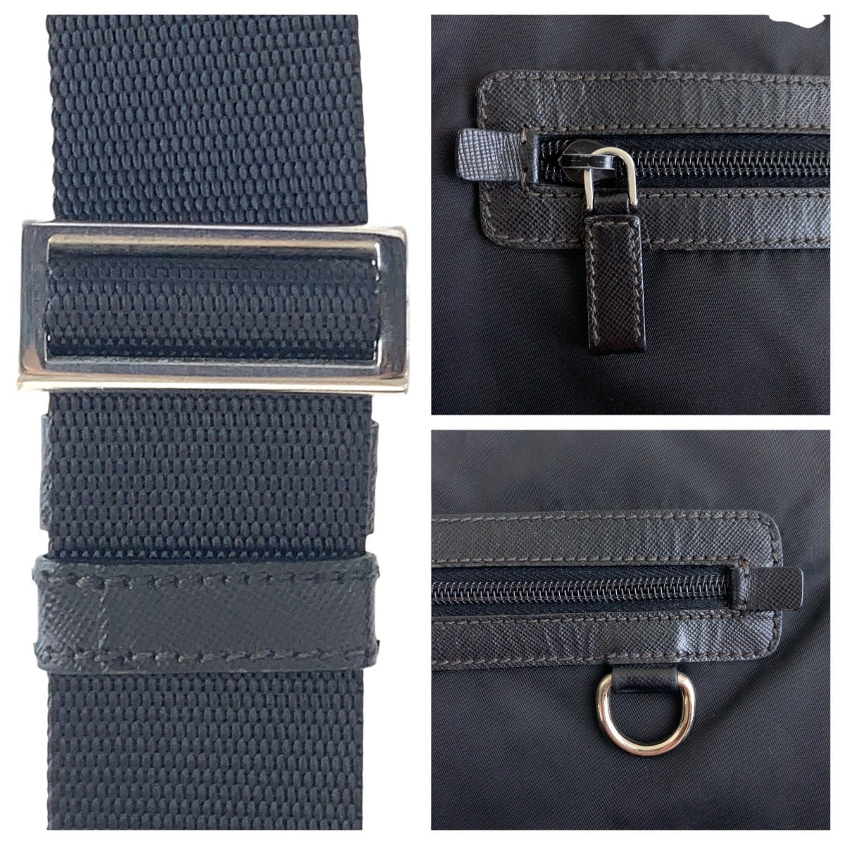 PRADA Shoulder Bag Nylon black Test Triangle With logo
