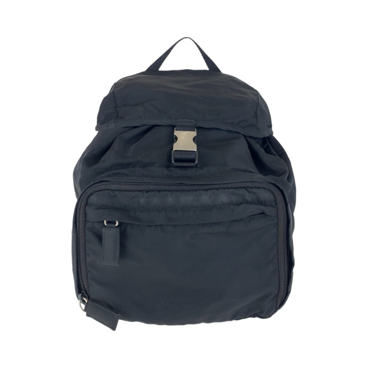 PRADA Backpack Nylon Black SilverMetal Test Triangle With logo