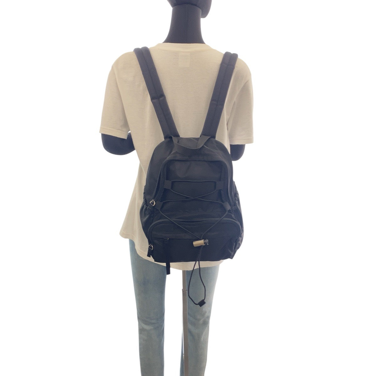 PRADA Backpack Nylon Black SilverMetal Test Triangle With logo