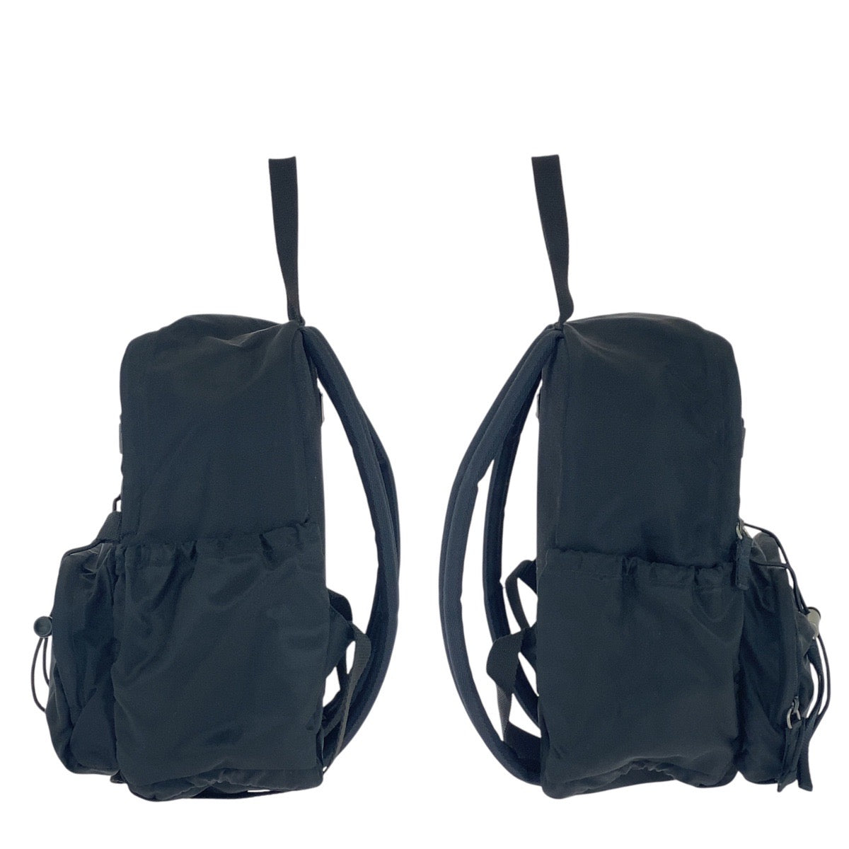 PRADA Backpack Nylon Black SilverMetal Test Triangle With logo