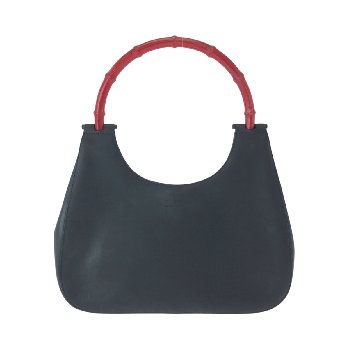 GUCCI Shoulder Bag 001 3709 leather Black Red SilverMetal Bamboo