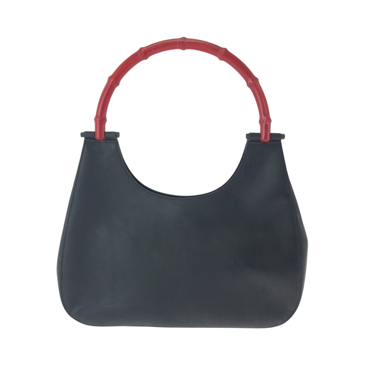 GUCCI Shoulder Bag 001 3709 leather Black Red SilverMetal Bamboo