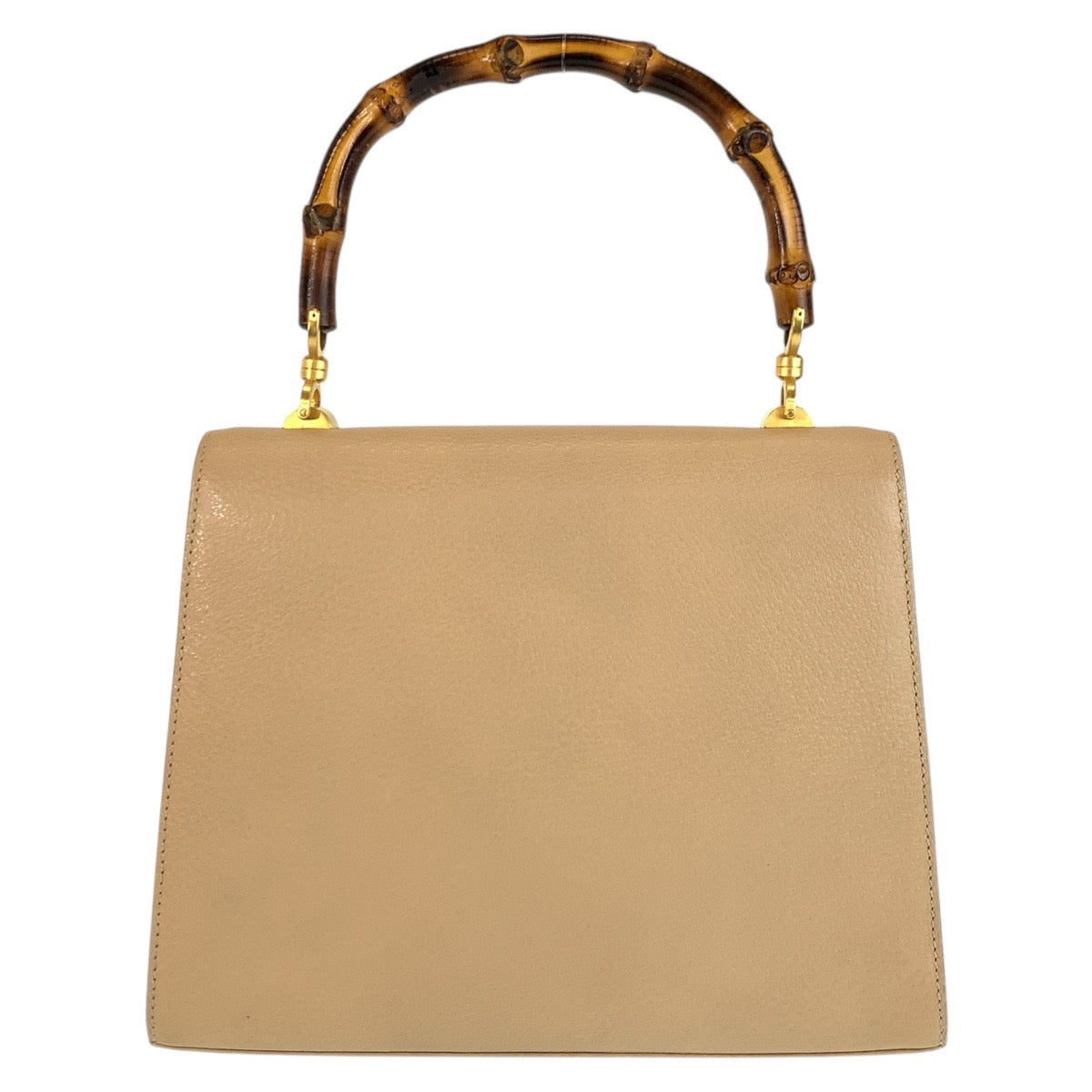 GUCCI Handbag 000 110 leather Beige Gold Metal Bamboo