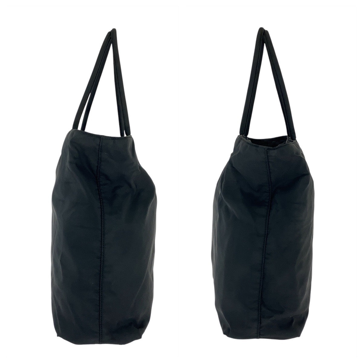 PRADA Tote Bag Nylon Black SilverMetal Test Triangle With logo