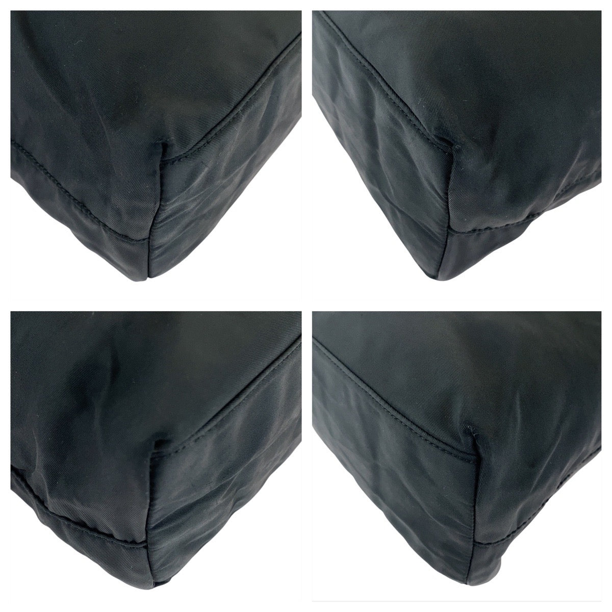 PRADA Tote Bag Nylon Black SilverMetal Test Triangle With logo