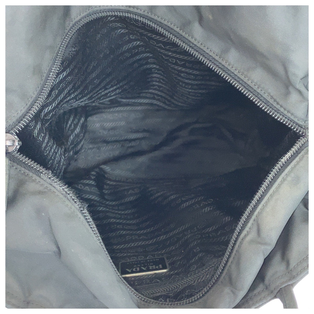 PRADA Tote Bag Nylon Black SilverMetal Test Triangle With logo