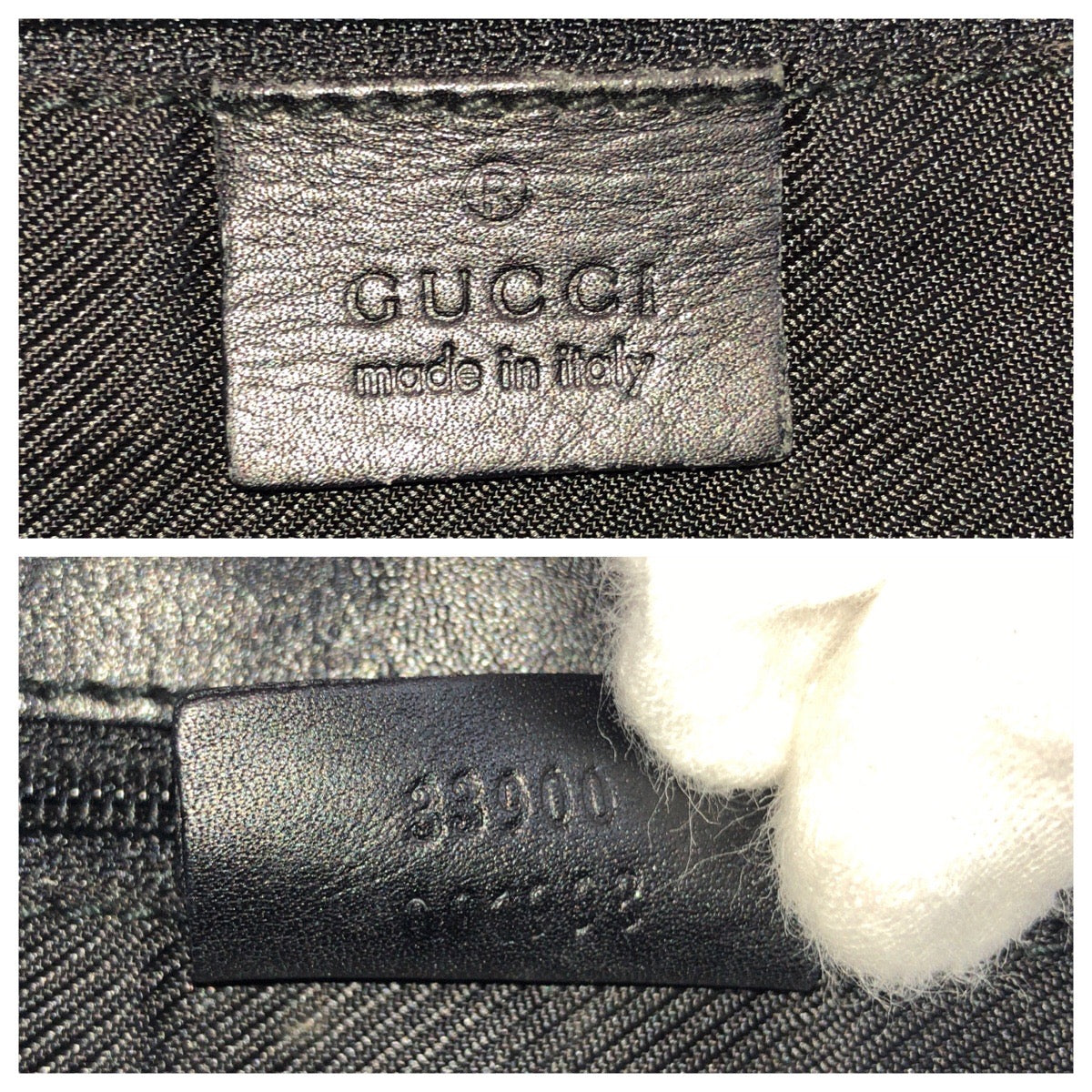 GUCCI Shoulder Bag 33900 GG canvas Black GoldMetal